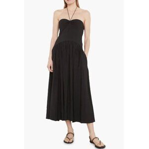 *SOLD* Vince Sleeveless Halter Midi-Dress, Black